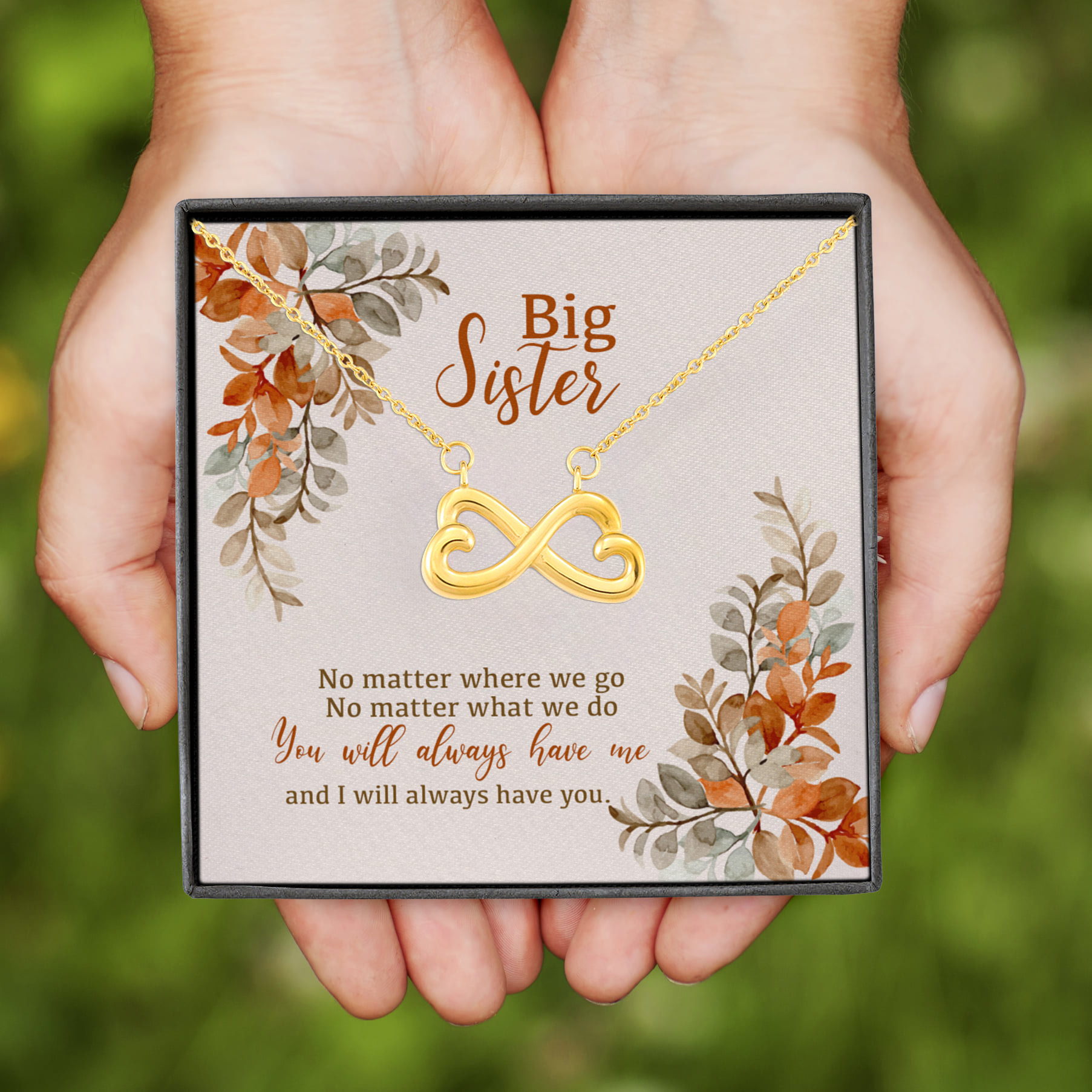 5VT. Big Sister No Matter Infinity Heart Necklace (Gold)