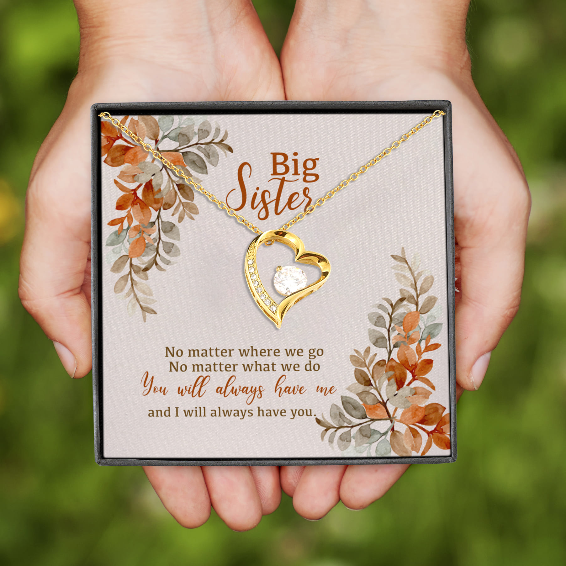 5VT. Big Sister No Matter Forever Love Necklace (Gold)