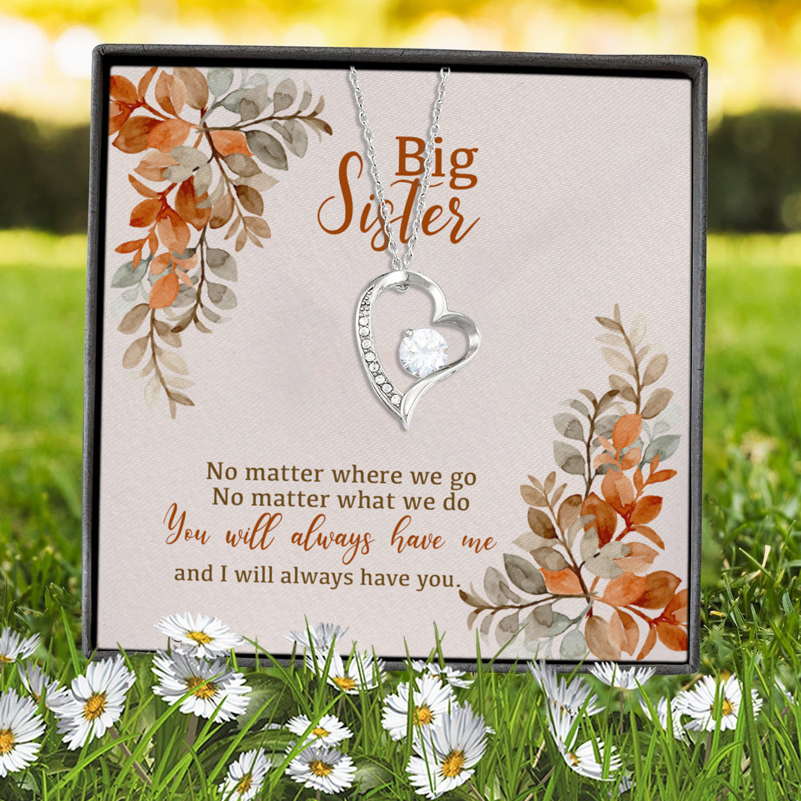 5VT. Big Sister No Matter Forever Love Necklace (Silver) 7
