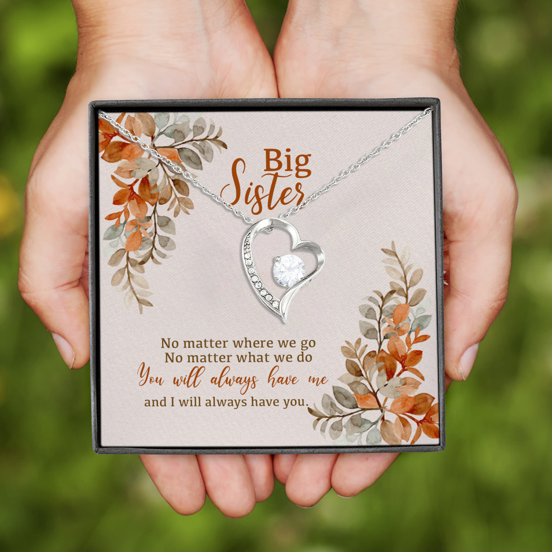 5VT. Big Sister No Matter Forever Love Necklace (Silver)