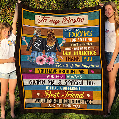 To My Bestie Mink Blanket - We've Been Friends So Long I Can't Remember Who Is Bad Influence Woven Blanket