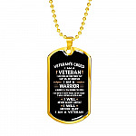 Veteran's Creed I Am A Veteran Dog Tag Pendant Necklace - Military Dog Tags - United States Army Dog Tags - Dog Tag (Gold Plated) Veteran's Creed I Am A Veteran Dog Tag Pendant Necklace - Military Dog Tags - United States Army Dog Tags - Dog Tag (Gold Plated)