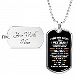 Veteran's Creed I Am A Veteran Dog Tag Pendant Necklace - Military Dog Tags - United States Army Dog Tags - Dog Tag (Silver) Veteran's Creed I Am A Veteran Dog Tag Pendant Necklace - Military Dog Tags - United States Army Dog Tags - Dog Tag (Silver)