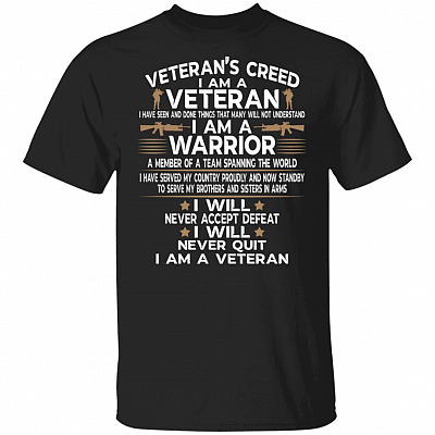Veteran's Creed, Black, Unisex T-Shirt