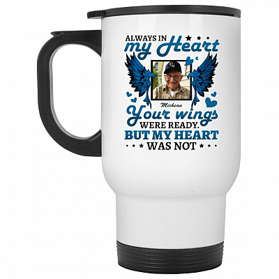 14 oz. White Travel Mug