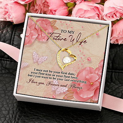 To My Future Wife Forever Love Pendant Necklace - Future Wife Gifts Heart Necklace With Message Card