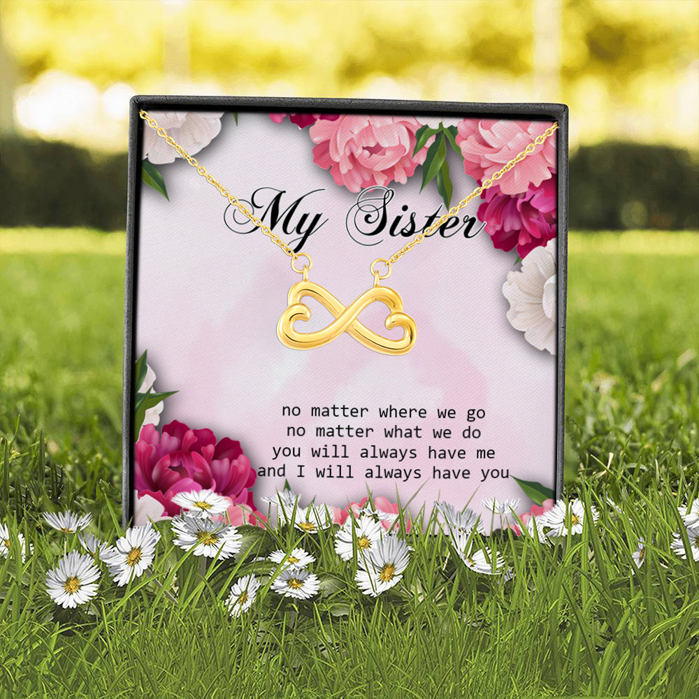 5BN. My Sister1(3) Infinity Heart Necklace (Gold) 2