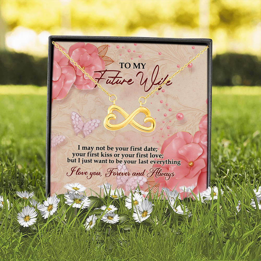 4BN. My Future Wife Pink (4) Infinity Heart Necklace (Gold) 2
