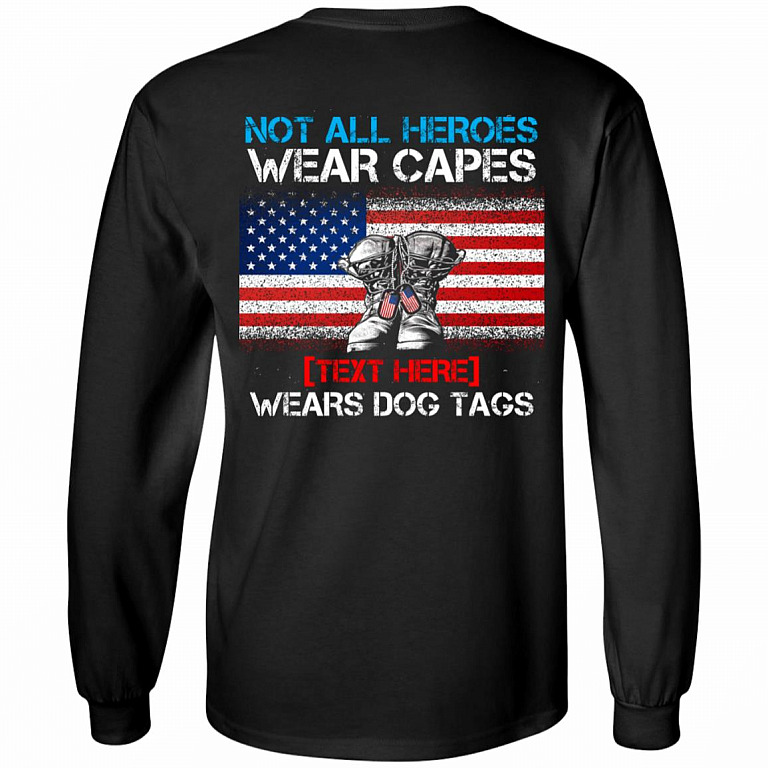 Personalized Not All Heroes Wear Capes, Black, Long Sleeve