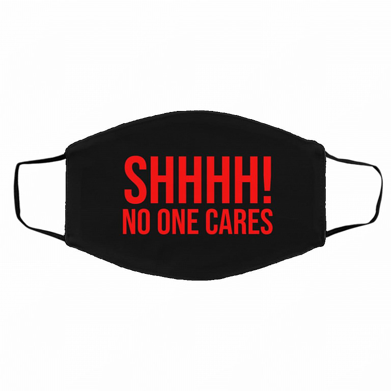 Shh Mask, Black, Cloth Face Cover – Medium/Large