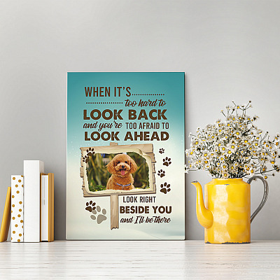 Alternative view of Personalized Photo When It's Too Hard To Look Back Dog Memorial Wrapped Framed Canvas Prints - Unframed Poster