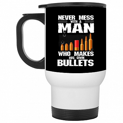 14 oz. White Travel Mug