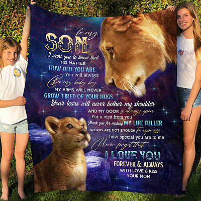 Alternative view of To My Son I Want You To Know You'll Always Be My Baby Boy Galaxy Fleece Blanket-Mink Blanket-Woven Blanket