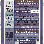Son to My Mom Everything I Am Blanket, White, Cozy Plush Fleece Blanket - 50x60