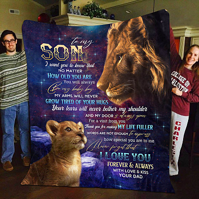 Alternative view of To My Son I Want You To Know You'll Always Be My Baby Boy Galaxy Dad Fleece Blanket-Mink Blanket-Woven Blanket