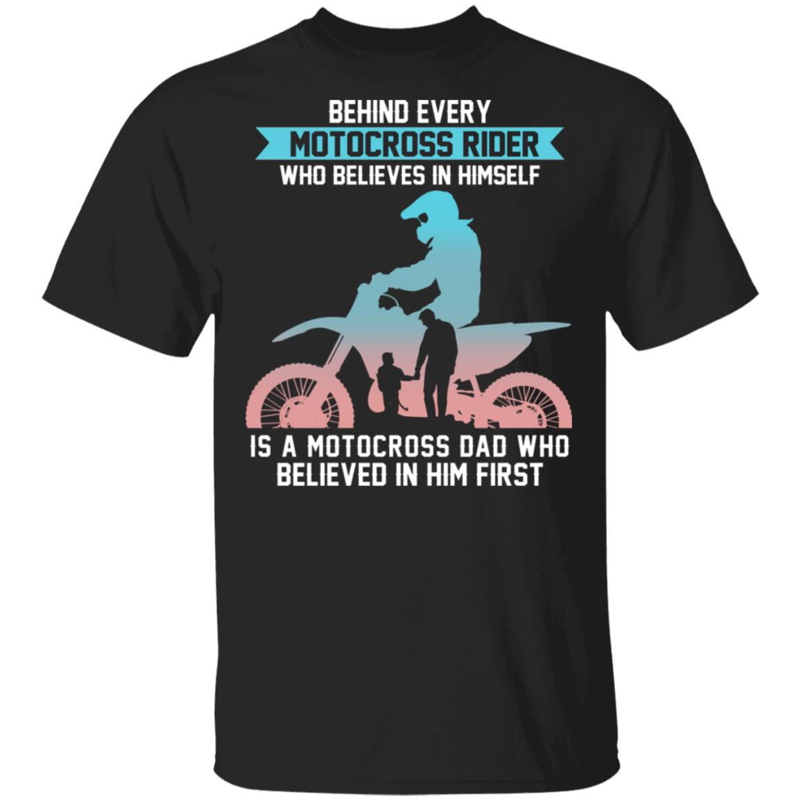 Behind Every Motocross Rider, Black, Unisex T-Shirt