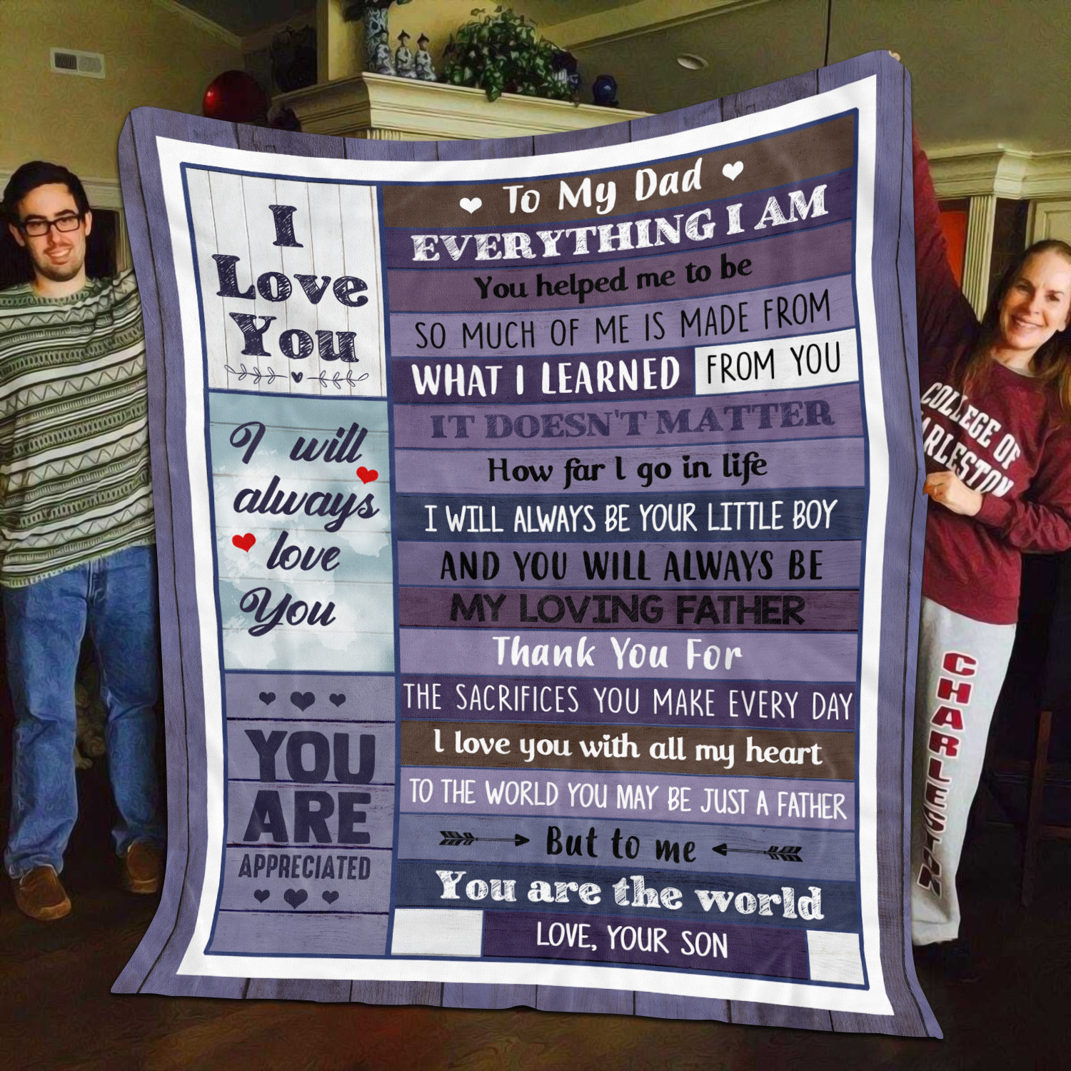 9O_ To My Mom Vintage(son-dad) Blanket Mockup 11