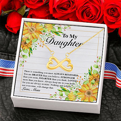To My Daughter From Mom Infinity Heart Pendant Necklace