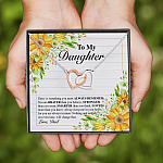 3NH_ Daughter Card - dad Interlocking Hearts Necklace