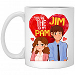 Jim & Pam Couple You Are Jim to My Pam Coffee Mug, White, 11 oz. White Mug