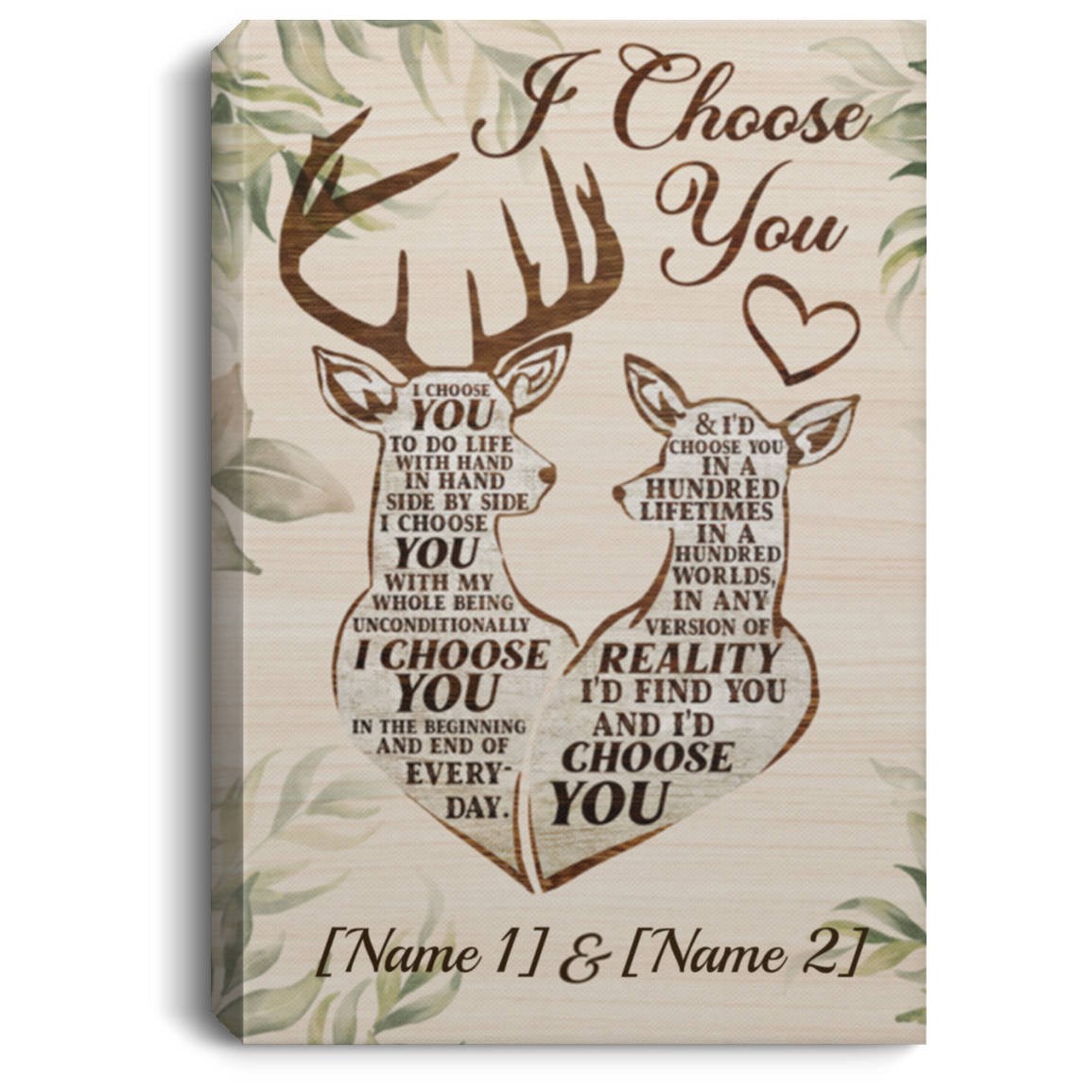 Personalized I Choose You Framed Canvas - Unframed Poster - Custom Deer Hunting I Choose You Wall Art, White, 0.75'' Framed Canvas Personalized I Choose You Framed Canvas - Unframed Poster - Custom Deer Hunting I Choose You Wall Art, White, 0.75'' Framed Canvas