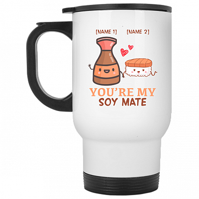 14 oz. White Travel Mug