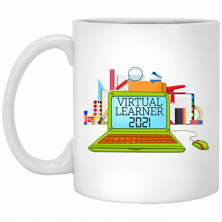 Virtual Learner Quarantined 2021 Coffee Mug, White, 11 oz. White Mug