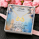 Bestie Because Of You I Laugh Louder Cry Less Smile A Lot More Infinity Heart Pendant Necklace
