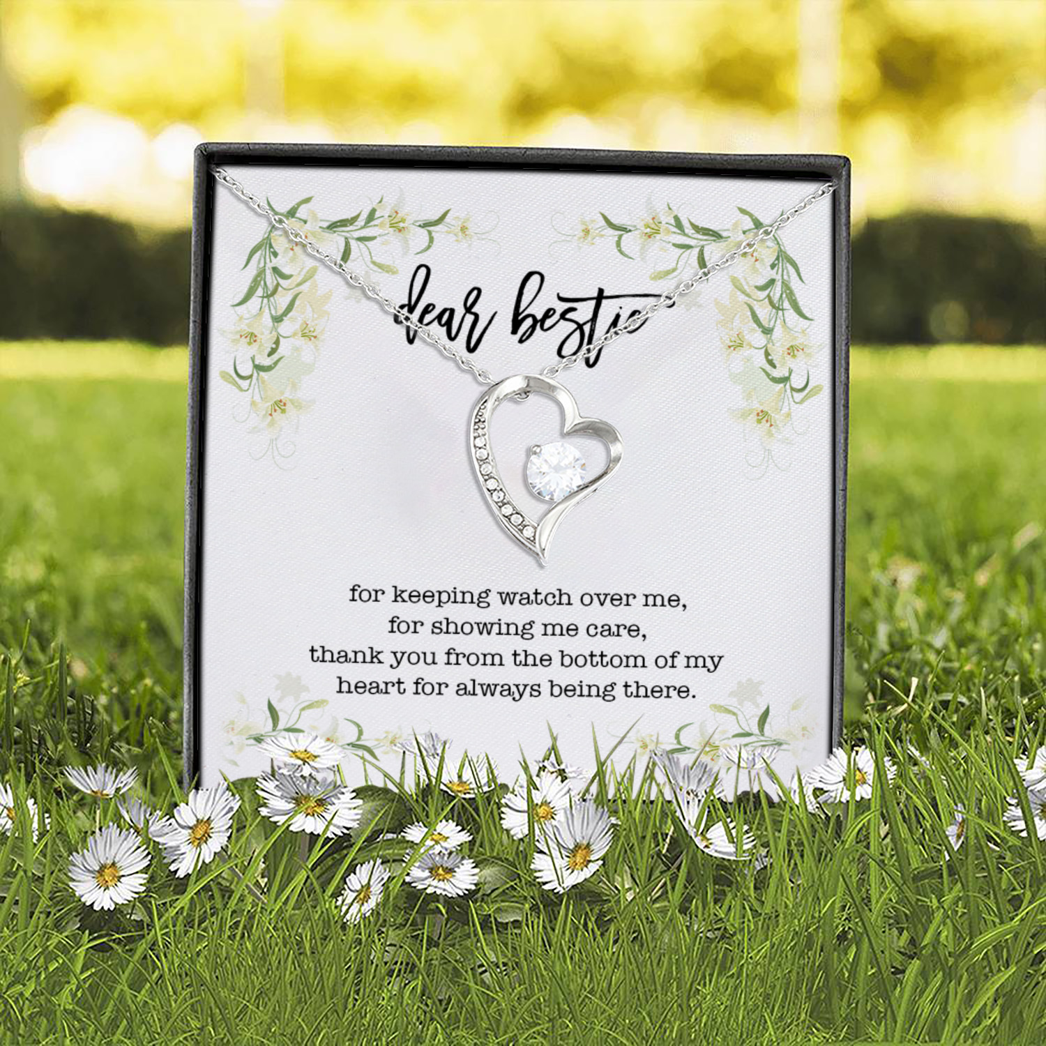 7MH. Dear Bestie Forever Love Necklace (Silver) 2