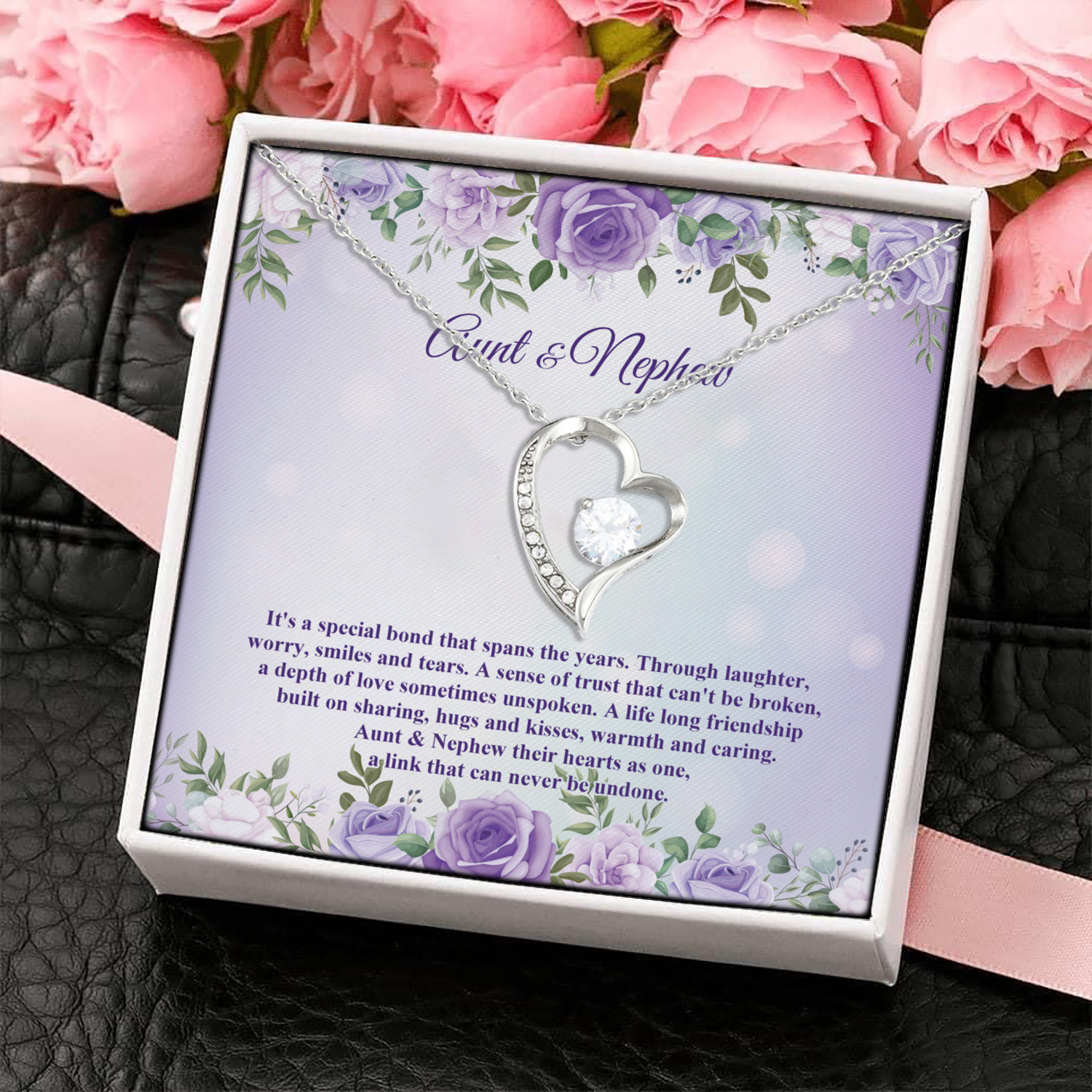 5MH. Auntie Nephew (3) Forever Love Necklace (Silver) 4