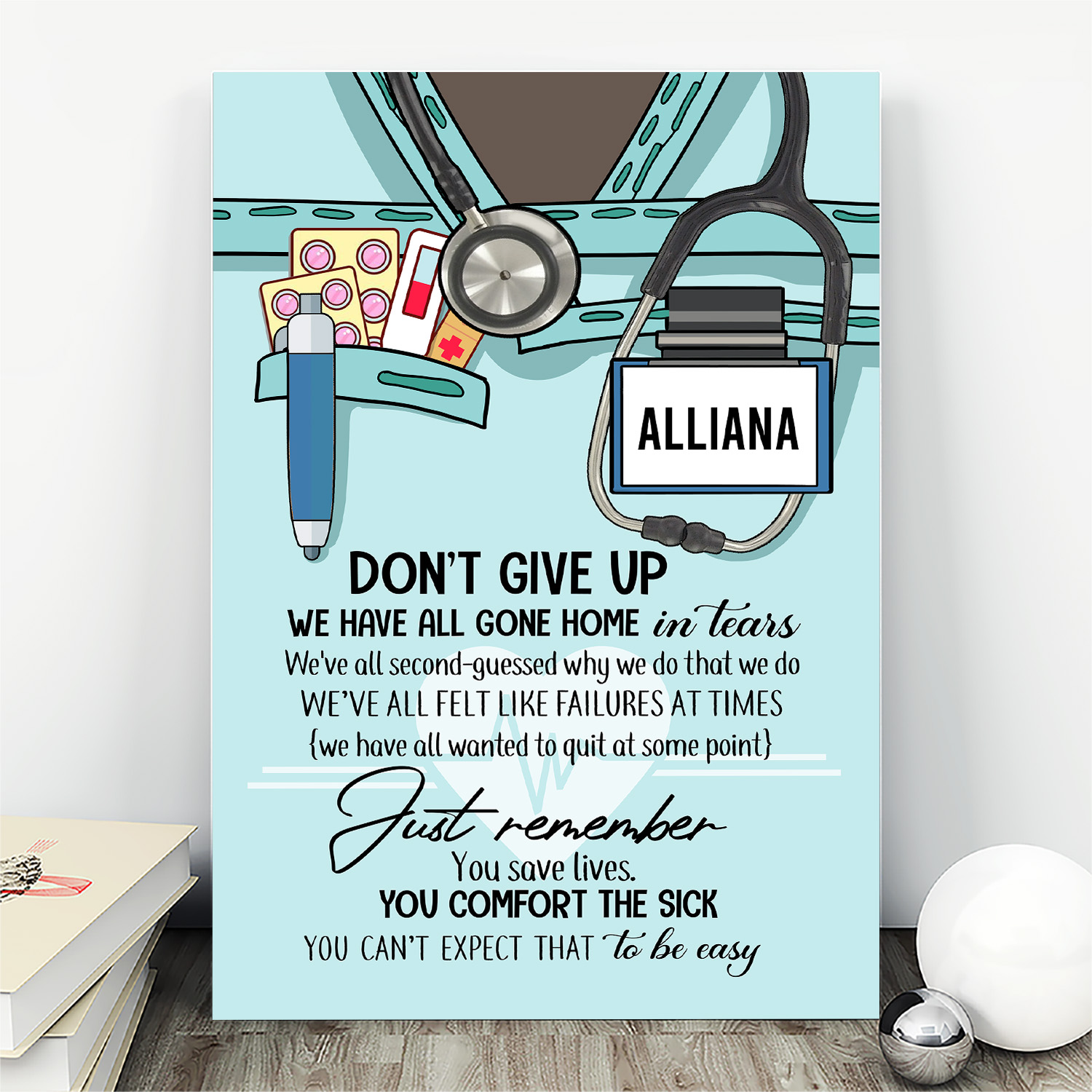 4VT. Nurse Don't Give Up We Have All Gone Home Personalized - mk2 Bebas #000000