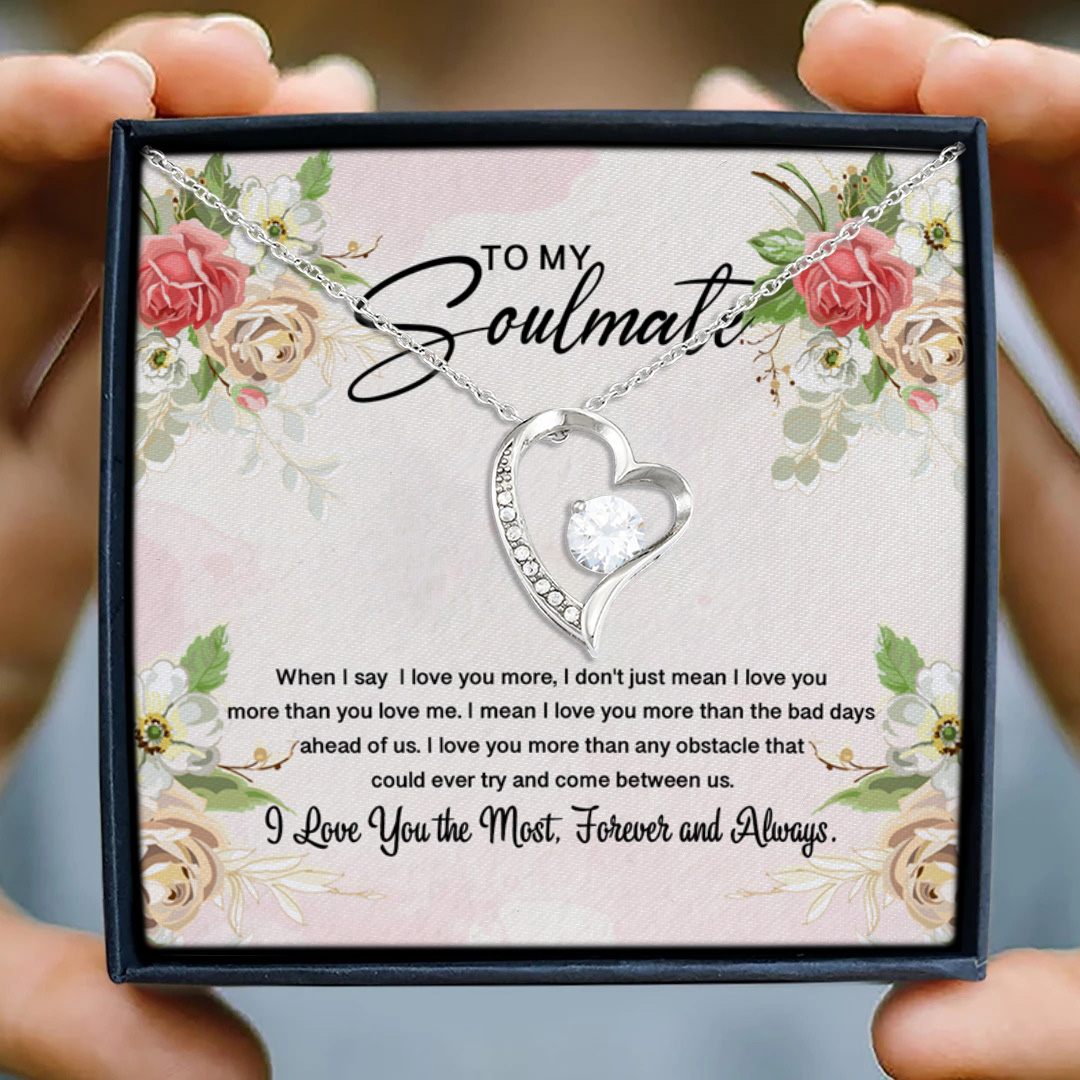 22 HG_ To My Soulmate Say Love You More(5) Forever Love Necklace (Silver) 3
