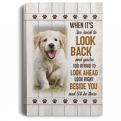 Personalized Photo When It's Too Hard To Look Back I'll Be There Framed Canvas - Unframed Poster, White, 0.75'' Framed Canvas