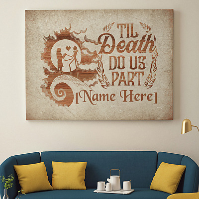 Alternative view of Personalized Til Death Do Us Part Skellington Framed Canvas - Unframed Poster