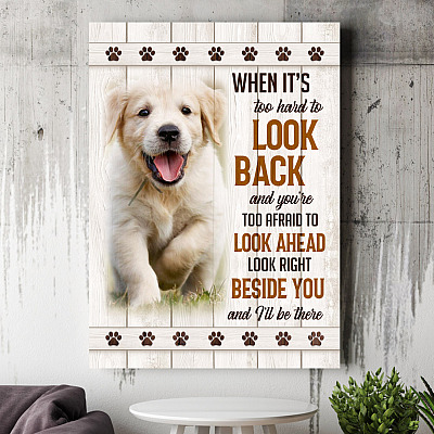 Alternative view of Personalized Photo When It's Too Hard To Look Back I'll Be There Framed Canvas - Unframed Poster