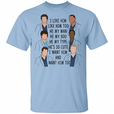 I Like Him Like Him Too, Light Blue, Unisex T-Shirt