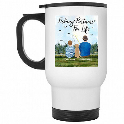 14 oz. White Travel Mug