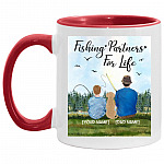 Personalized Fishing Partners, White/Red, 11 oz. Accent Mug Personalized Fishing Partners, White/Red, 11 oz. Accent Mug