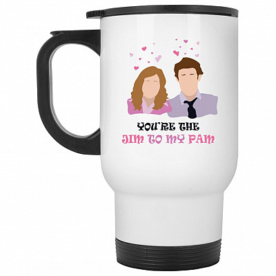 14 oz. White Travel Mug