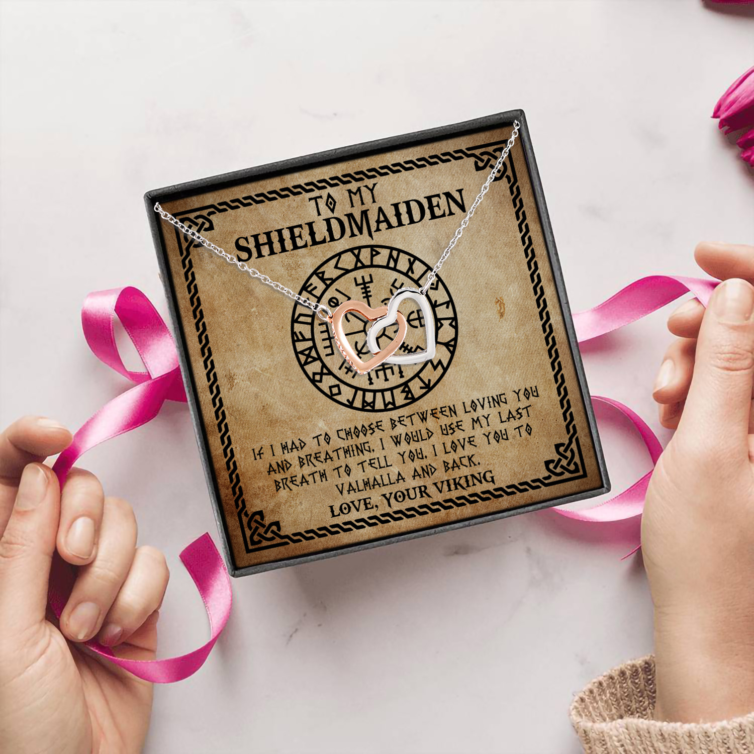 17 HG ưu tiên_ To My Shieldmaiden Interlocking Hearts Necklace 5