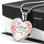 To My Soulmate I Love You More The End I Win Love Heart Pendant Necklace - Gifts for Wife - Heart Luxury Necklace (Silver)