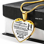 From Daughter To My Wonderful Mom I Am Because You Are So Much Of Me Sunflower Luxury Heart Pendant Necklace - Heart Luxury Necklace (Gold Plated)