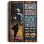 Veteran Born To Fight Trained To Kill Prepared To Die But Never Will Keep Low Canvas Prints - Unframed Poster, White, 0.75'' Framed Canvas
