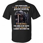 I Was Born In April I Am Warrior In The Army, Black, Unisex T-Shirt