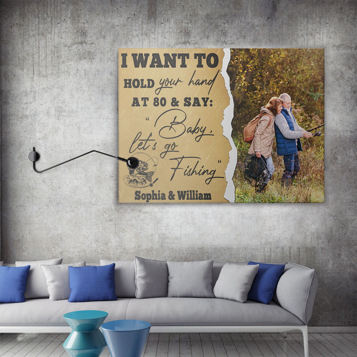 mock up poster with vintage hipster loft interior background, 3D