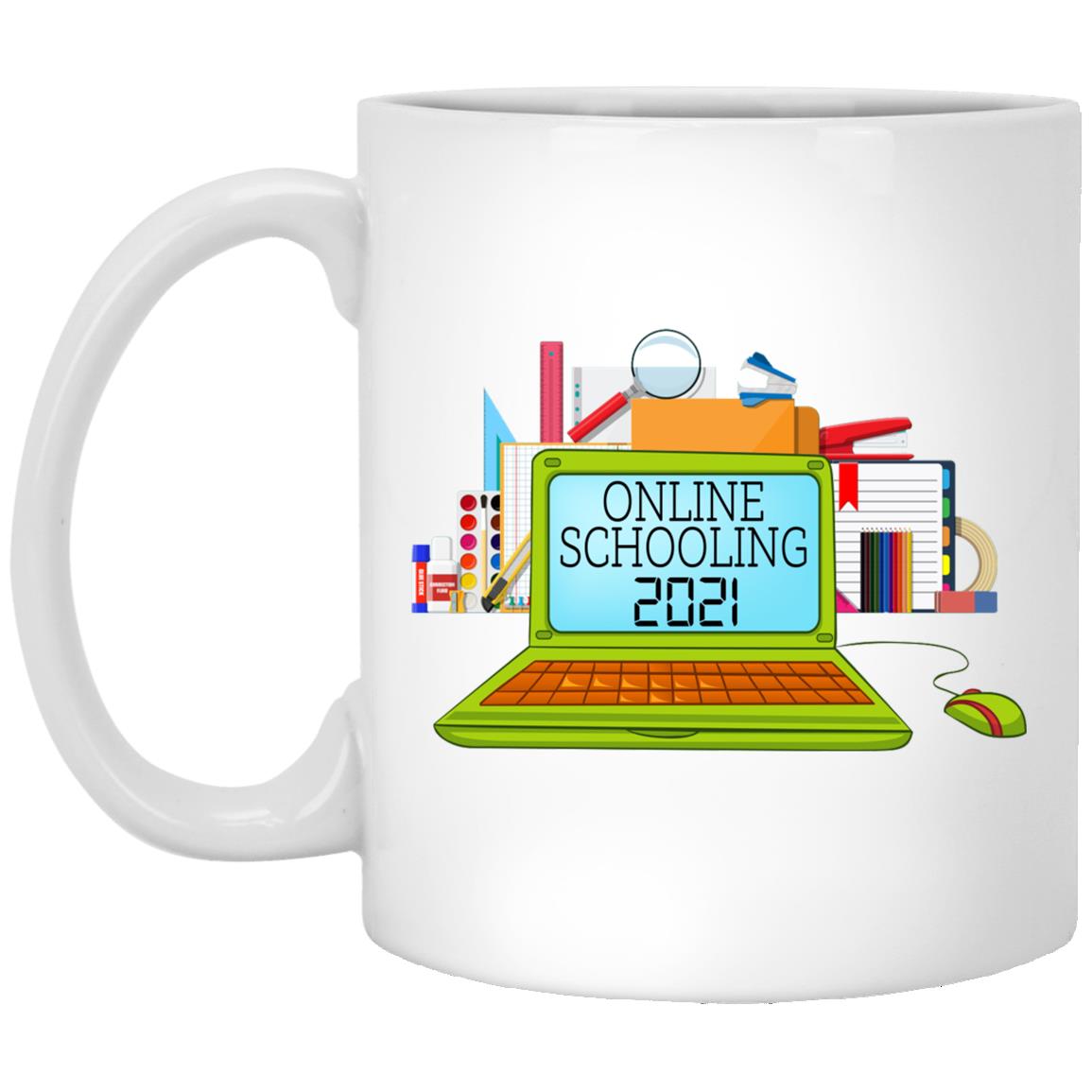 Online Schooling 2021 Quarantined Coffee Mug, White, 11 oz. White Mug Online Schooling 2021 Quarantined Coffee Mug, White, 11 oz. White Mug