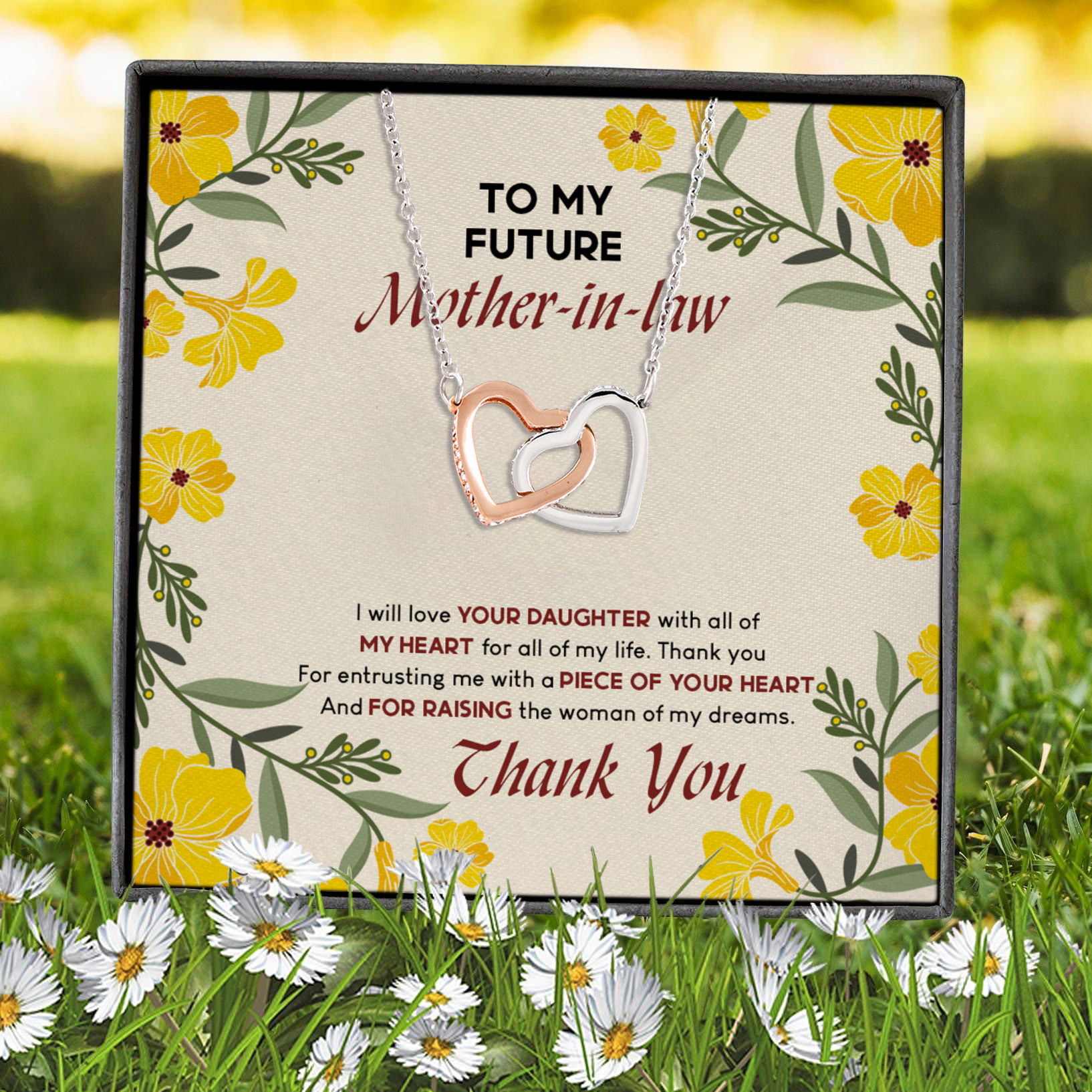 10VT. To My Future Mother In Law Interlocking Hearts Necklace 7