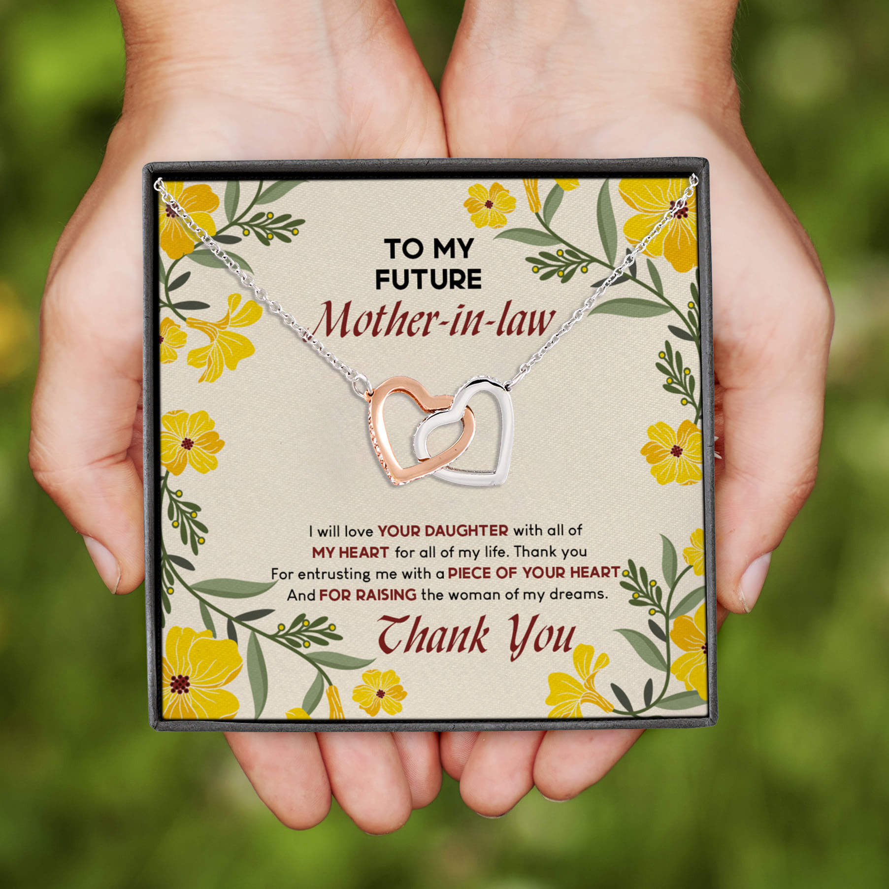 10VT. To My Future Mother In Law Interlocking Hearts Necklace