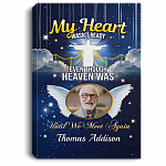 My Heart Wasn't Ready Personalized Photo Name Memorial Gallery Wrapped Framed Canvas Prints - Unframed Poster, White, 0.75'' Framed Canvas