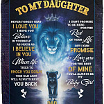 To My Daughter Never Forget, White, Cozy Plush Fleece Blanket - 50x60